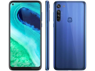 Smartphone Motorola Moto G8 64GB Azul Capri 4G 4GB RAM Tela 6,4” Câm. Tripla + Câm. Selfie 8M