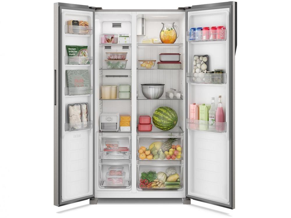 Geladeira/Refrigerador Electrolux Frost Free Side by Side Inox Look 435L Efficient IS4S - 7