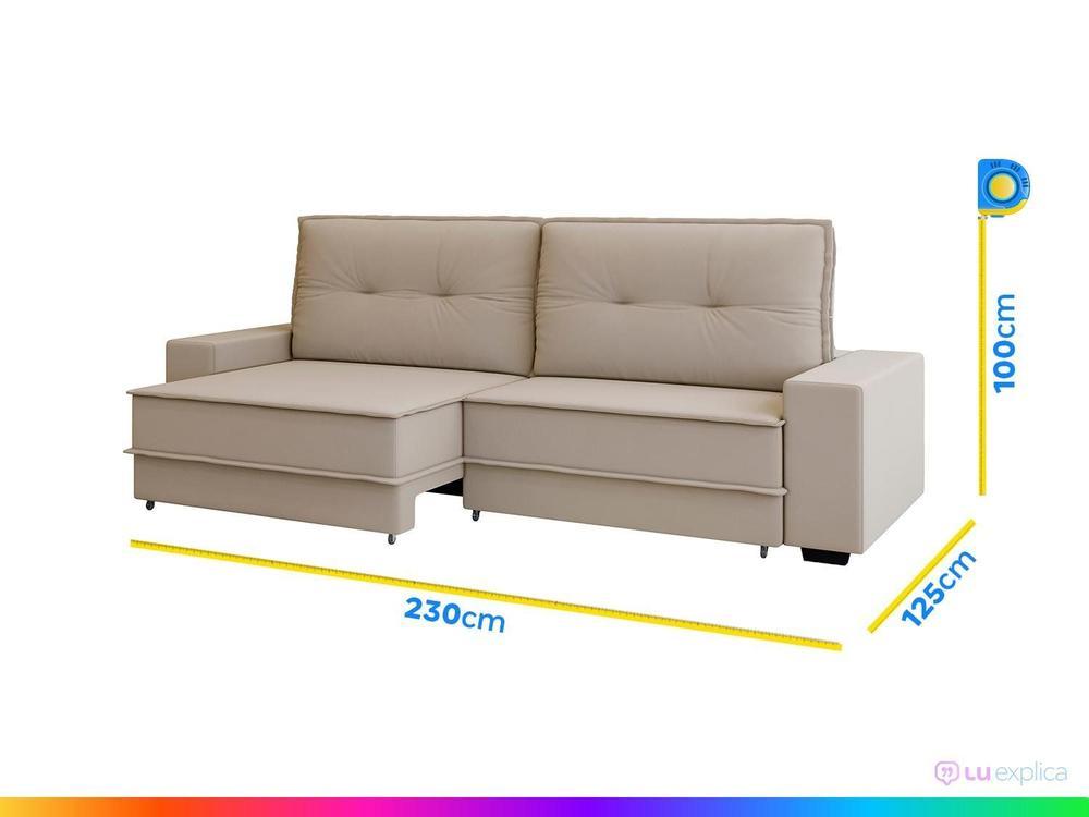 Sofá 4 Lugares Retrátil Reclinável Veludo Texas Besthouse - 10