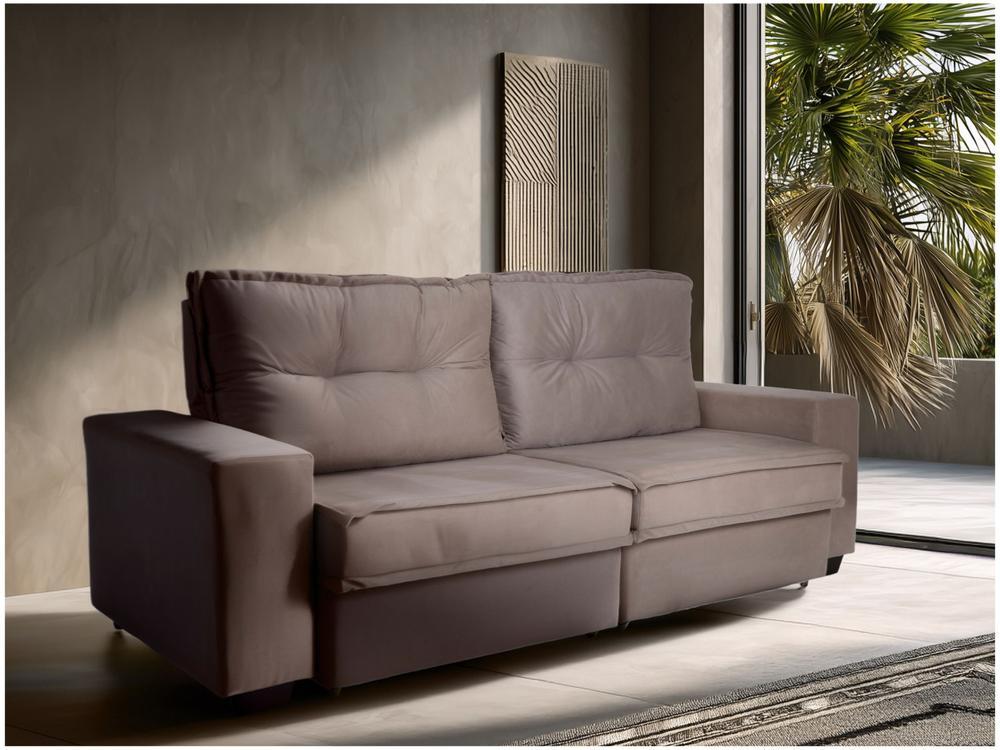 Sofá 4 Lugares Retrátil Reclinável Veludo Texas Besthouse - 1