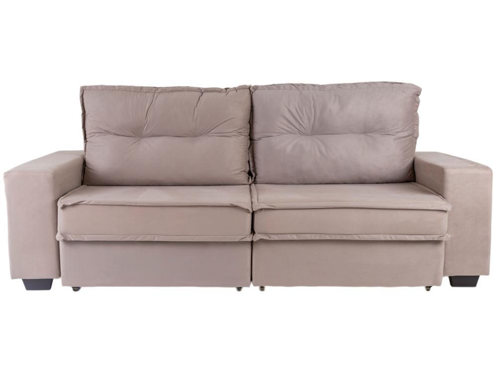 Sofá 4 Lugares Retrátil Reclinável Veludo Texas Besthouse - 4