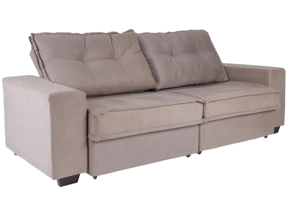 Sofá 4 Lugares Retrátil Reclinável Veludo Texas Besthouse - 6