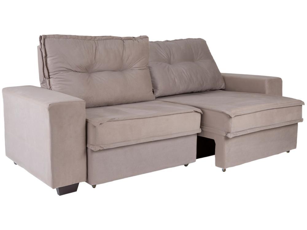 Sofá 4 Lugares Retrátil Reclinável Veludo Texas Besthouse - 7