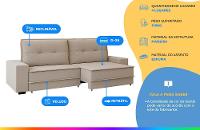 Sofá 4 Lugares Retrátil Reclinável Veludo Texas Besthouse - 12