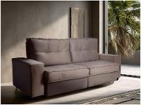 Sofá 4 Lugares Retrátil Reclinável Veludo Texas Besthouse - 1