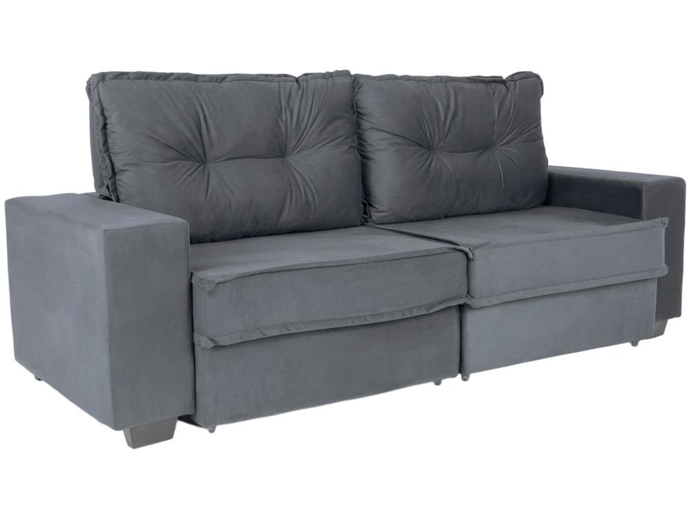 Sofá 4 Lugares Retrátil Reclinável Veludo Texas Besthouse - 4