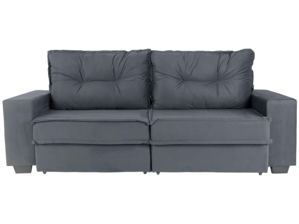 Sofá 4 Lugares Retrátil Reclinável Veludo Texas Besthouse - 5