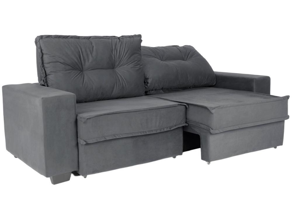 Sofá 4 Lugares Retrátil Reclinável Veludo Texas Besthouse - 6