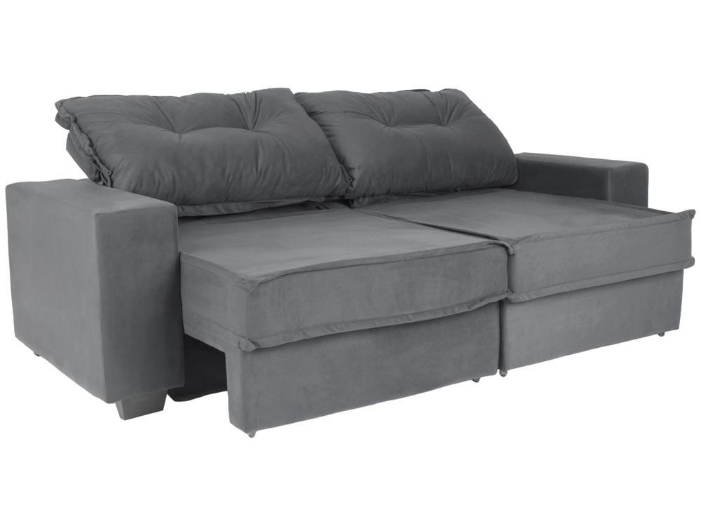 Sofá 4 Lugares Retrátil Reclinável Veludo Texas Besthouse - 7