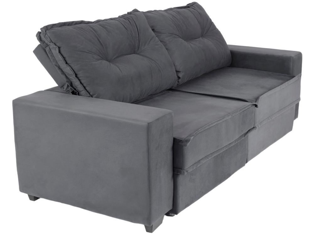 Sofá 4 Lugares Retrátil Reclinável Veludo Texas Besthouse - 9