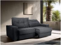 Sofá 4 Lugares Retrátil Reclinável Veludo Texas Besthouse - 1