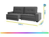 Sofá 4 Lugares Retrátil Reclinável Veludo Texas Besthouse - 3