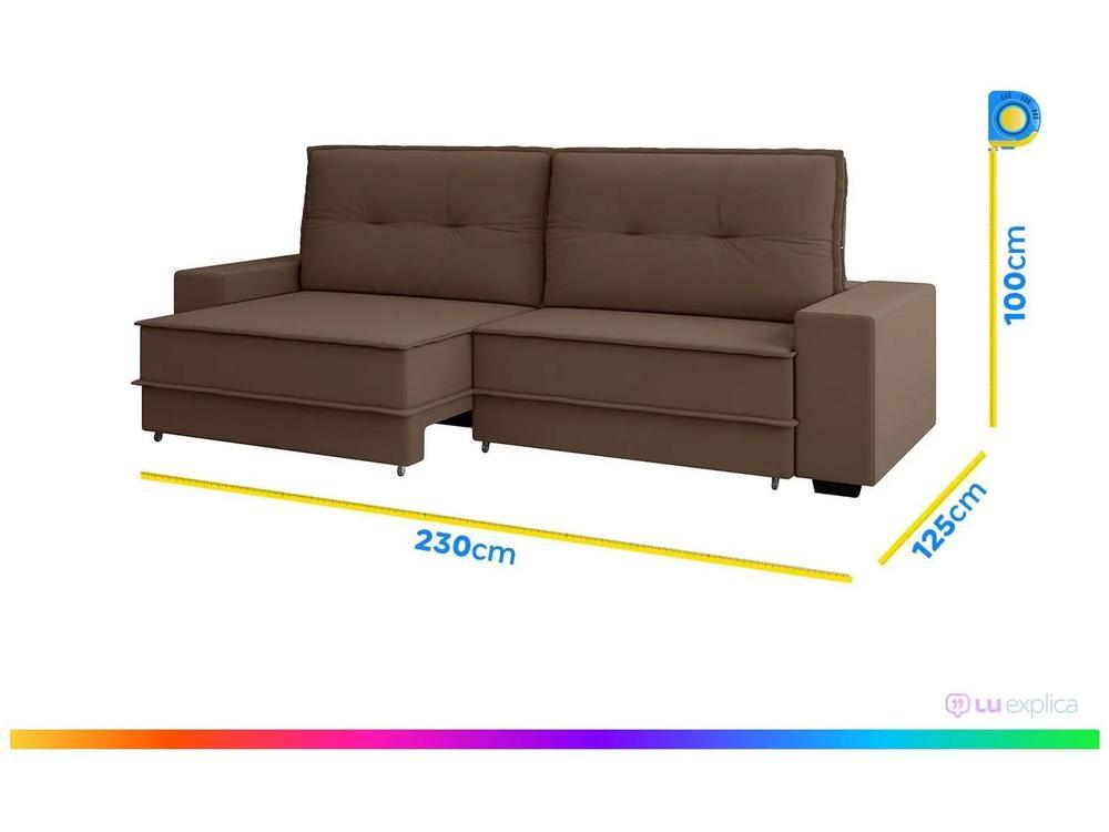 Sofá 4 Lugares Retrátil Reclinável Veludo Texas Besthouse - 3
