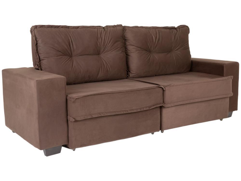 Sofá 4 Lugares Retrátil Reclinável Veludo Texas Besthouse - 4