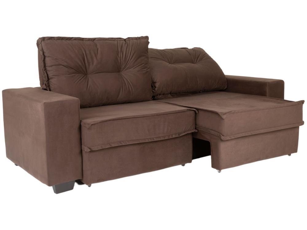 Sofá 4 Lugares Retrátil Reclinável Veludo Texas Besthouse - 6