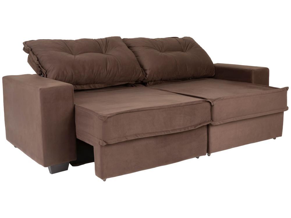 Sofá 4 Lugares Retrátil Reclinável Veludo Texas Besthouse - 7