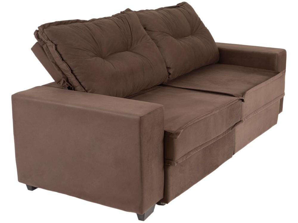 Sofá 4 Lugares Retrátil Reclinável Veludo Texas Besthouse - 9