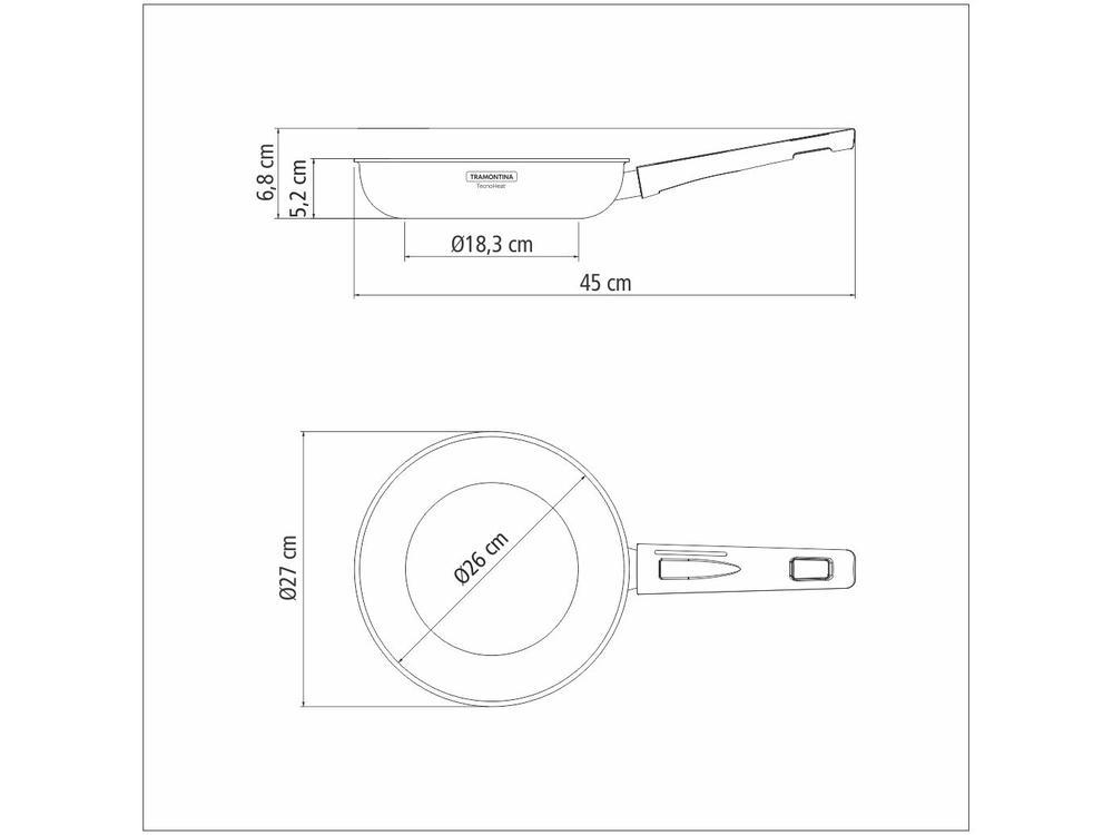 Frigideira Tramontina Inox Fundo Triplo Grano Baquelite 26cm - 8