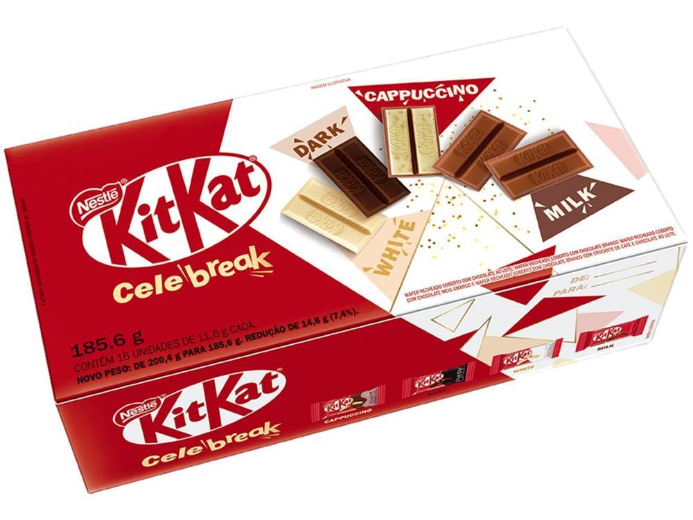Waffer de Chocolate Kit Kat Chocolate Branco Meio Amargo Cappuccino e Ao Leite 185,6g Nestlé - 1