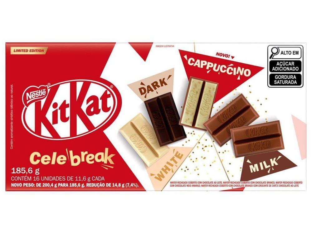Waffer de Chocolate Kit Kat Chocolate Branco Meio Amargo Cappuccino e Ao Leite 185,6g Nestlé - 3