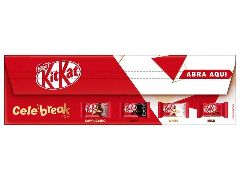 Waffer de Chocolate Kit Kat Chocolate Branco Meio Amargo Cappuccino e Ao Leite 185,6g Nestlé - 4