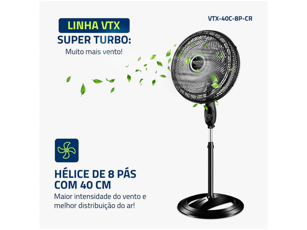 Ventilador de Coluna Mondial VTX-40C-8P-CR 40cm - 3