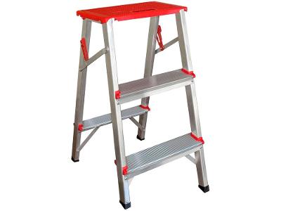 Banco Escada 3 Degraus de Alumínio Dobrável 