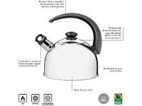Chaleira Tramontina Inox com Apito Prata 3L