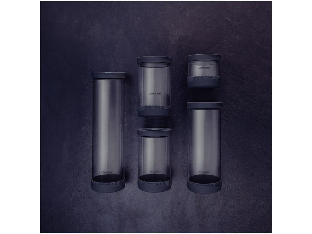 Jogo de Potes de Vidro Hermético Tramontina com Tampa Redondo Purezza 5 Peças - 3