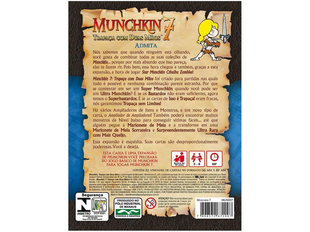 Jogo Munchkin 7 Trapaça com Duas Mãos Expansão - 7
