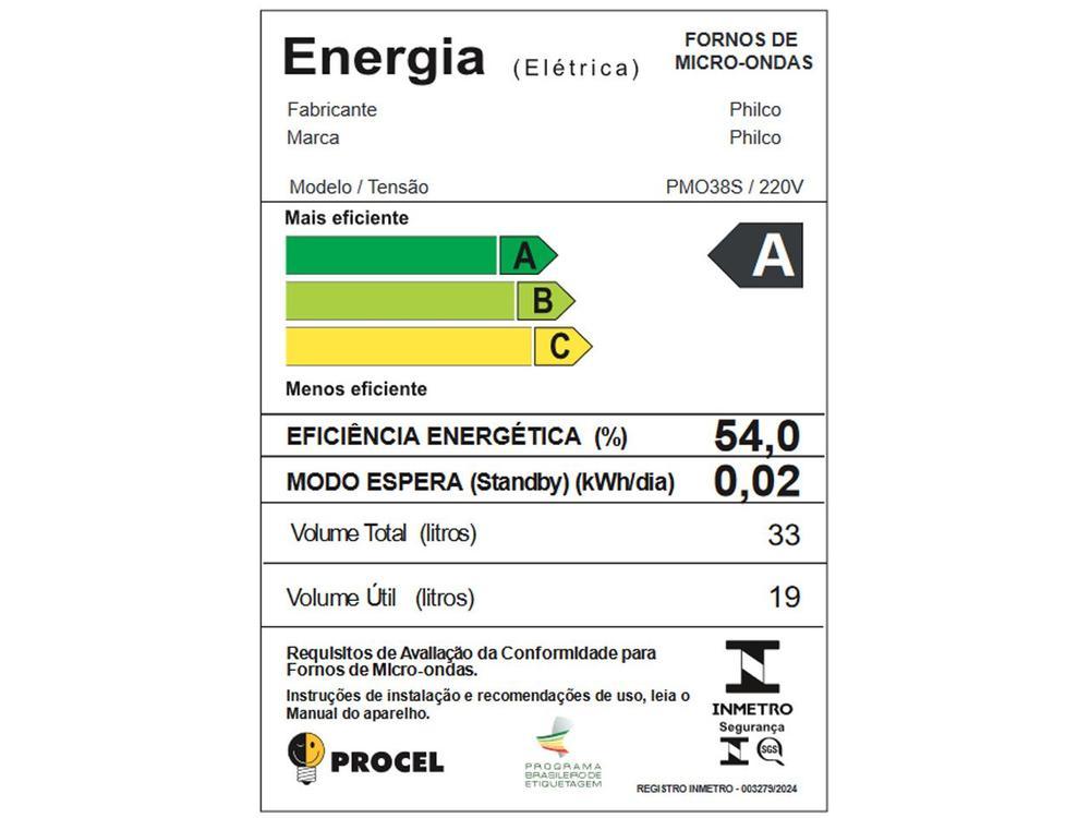 Micro-ondas Philco 33L Prata Espelhado PMO38S - 8