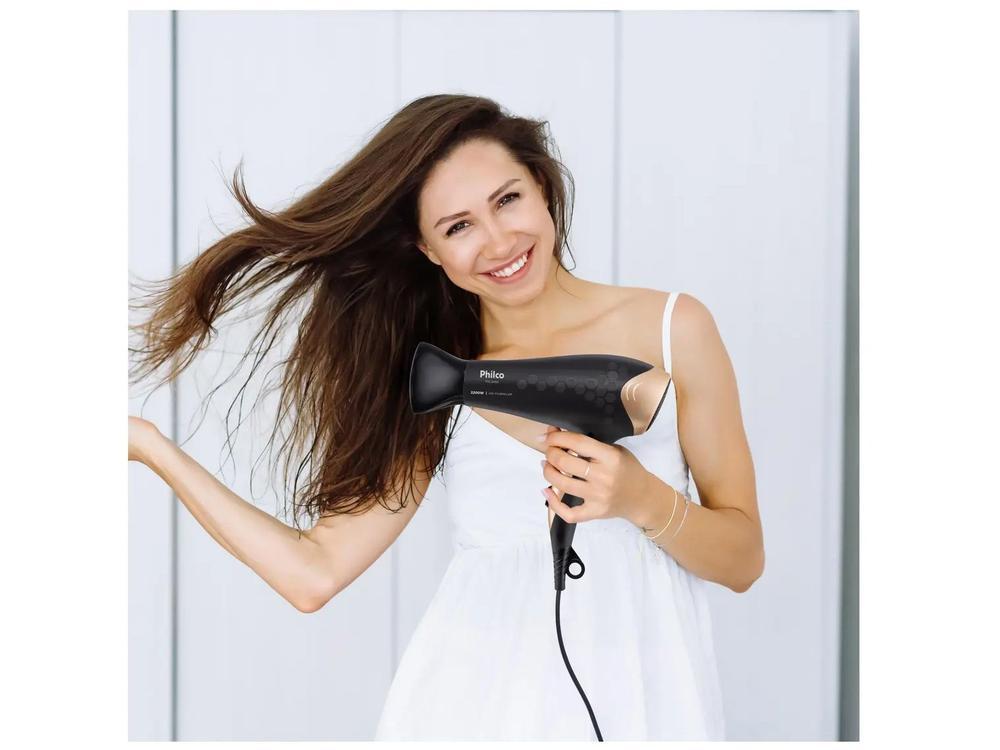 Secador de Cabelo Philco Íons Tourmaline Preto 2200W  2 Velocidades PSC2450 - 2
