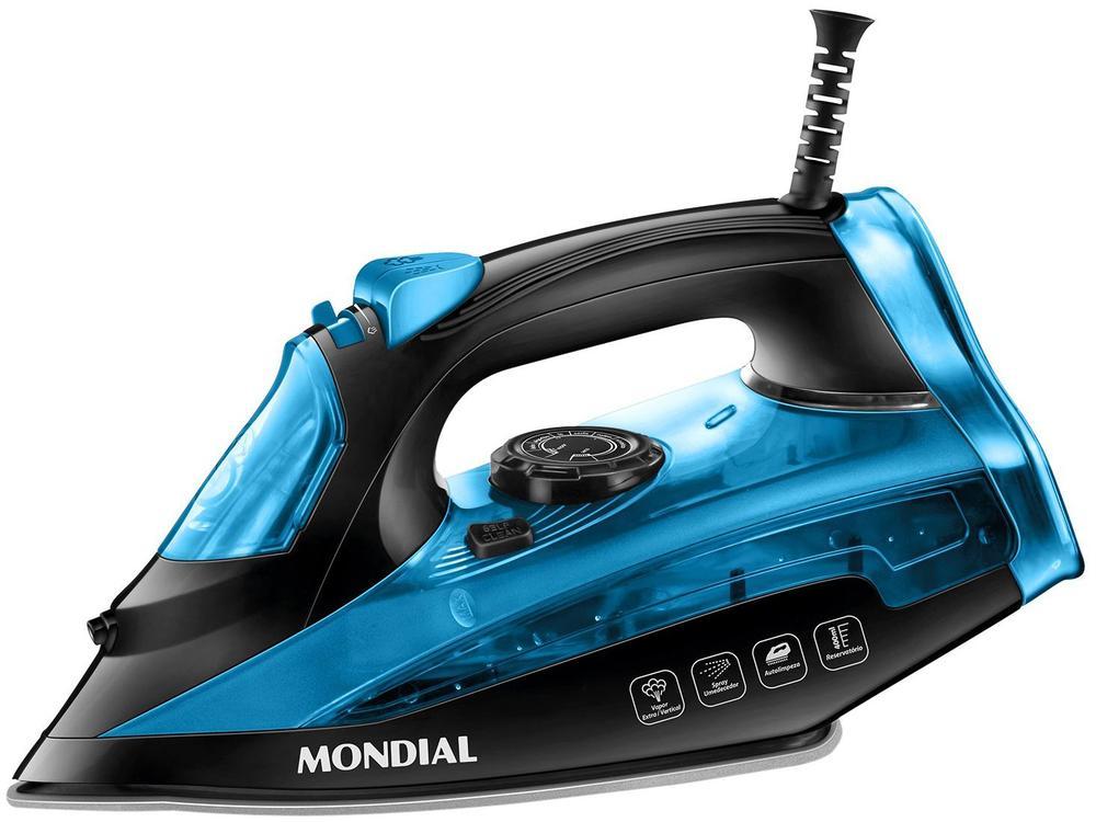 Ferro de Passar Roupa a Vapor Mondial F-53 Preto e Azul - 10