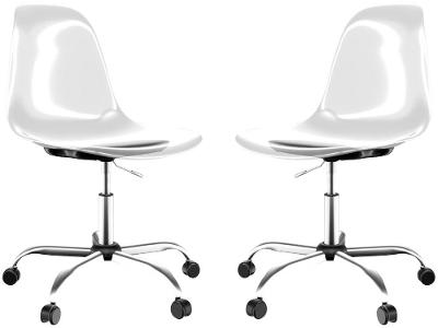 Kit Cadeira Escritório Secretária 2 Unidades PC Office Eames