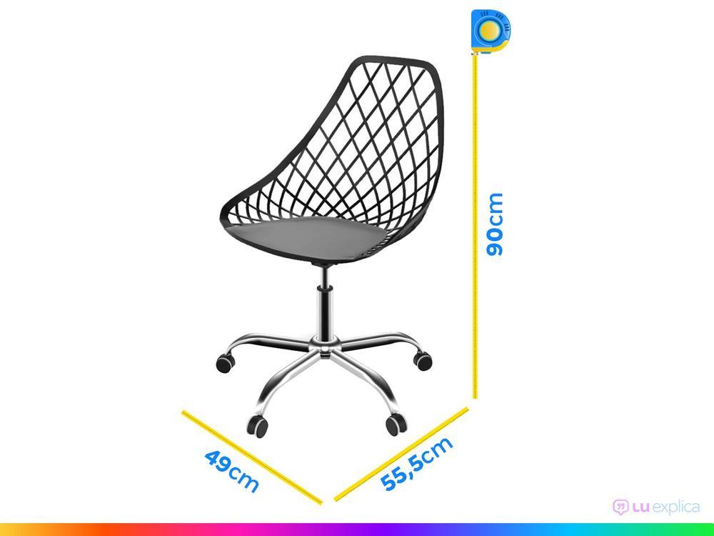 Kit Cadeira Escritório Secretária 2 Unidades Kaila Office - 6