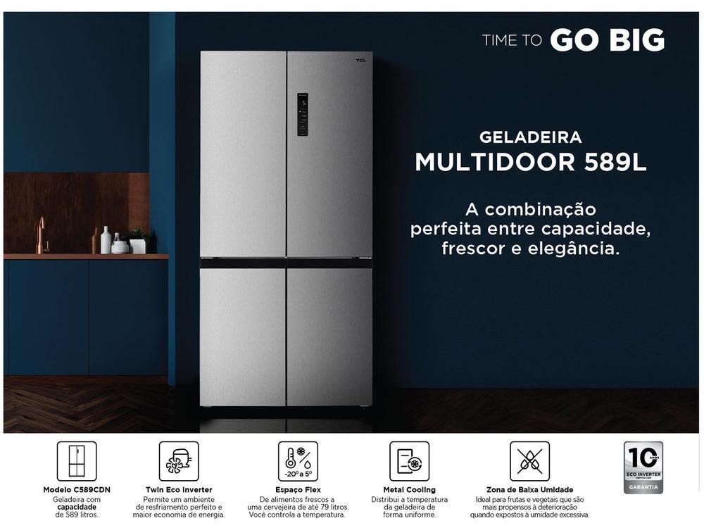 Geladeira/Refrigerador TCL Frost Free Inox French Door 589L Multidoor C589CDN1 - 2