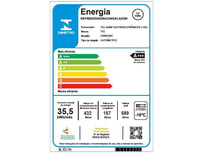 Geladeira/Refrigerador TCL Frost Free Inox French Door 589L Multidoor C589CDN1 - 6