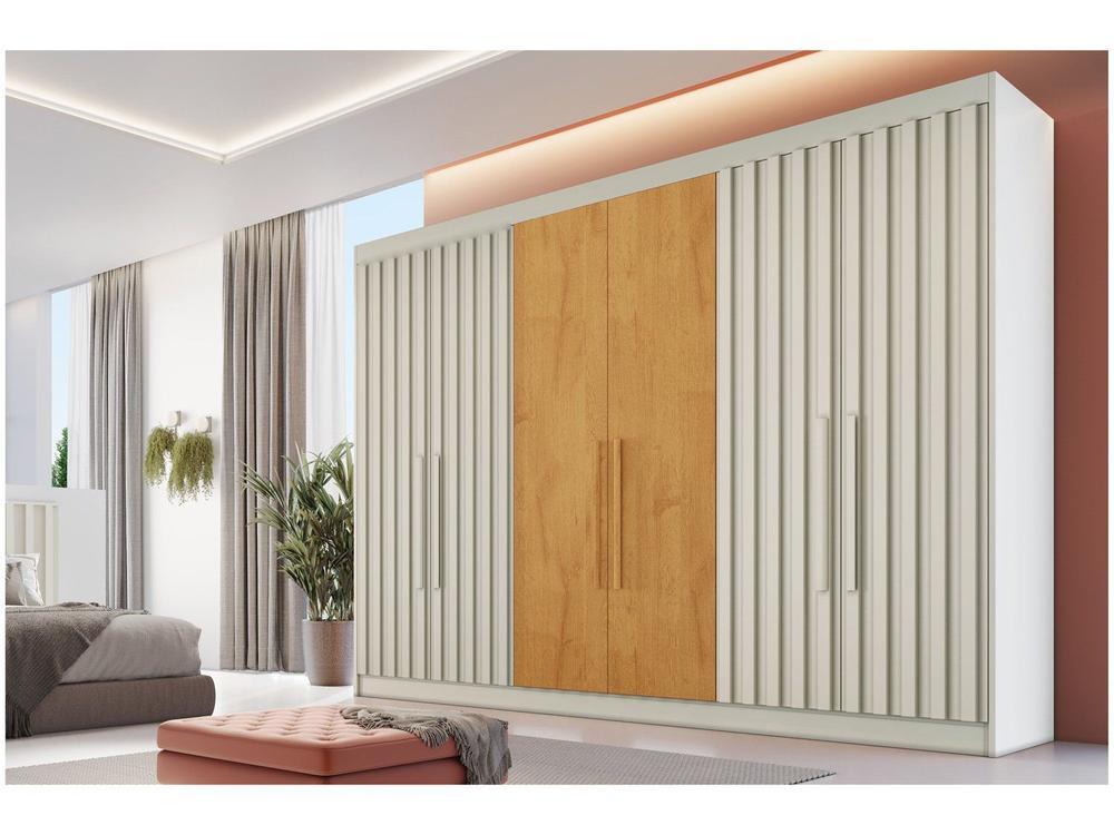 Guarda-roupa Casal 6 Portas 6 Gavetas Móveis Europa Ripado Potente - 1