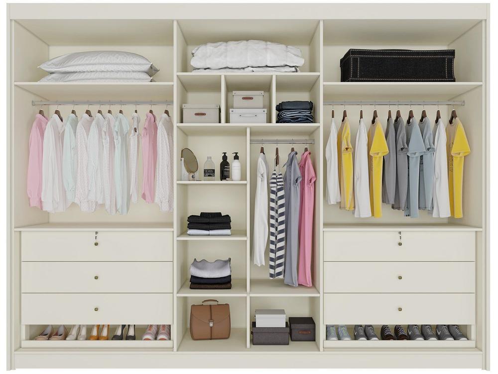 Guarda-roupa Casal 6 Portas 6 Gavetas Móveis Europa Ripado Potente - 5