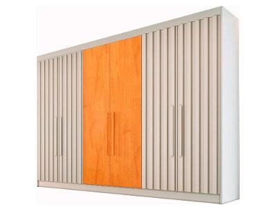 Guarda-roupa Casal 6 Portas 6 Gavetas Móveis Europa Ripado Potente