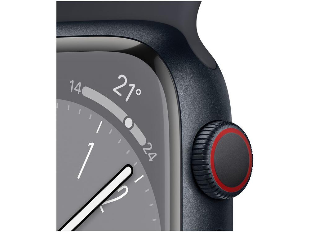 Apple Watch Series 8 45mm GPS + Cellular Caixa Meia-noite Alumínio Pulseira Esportiva - 3