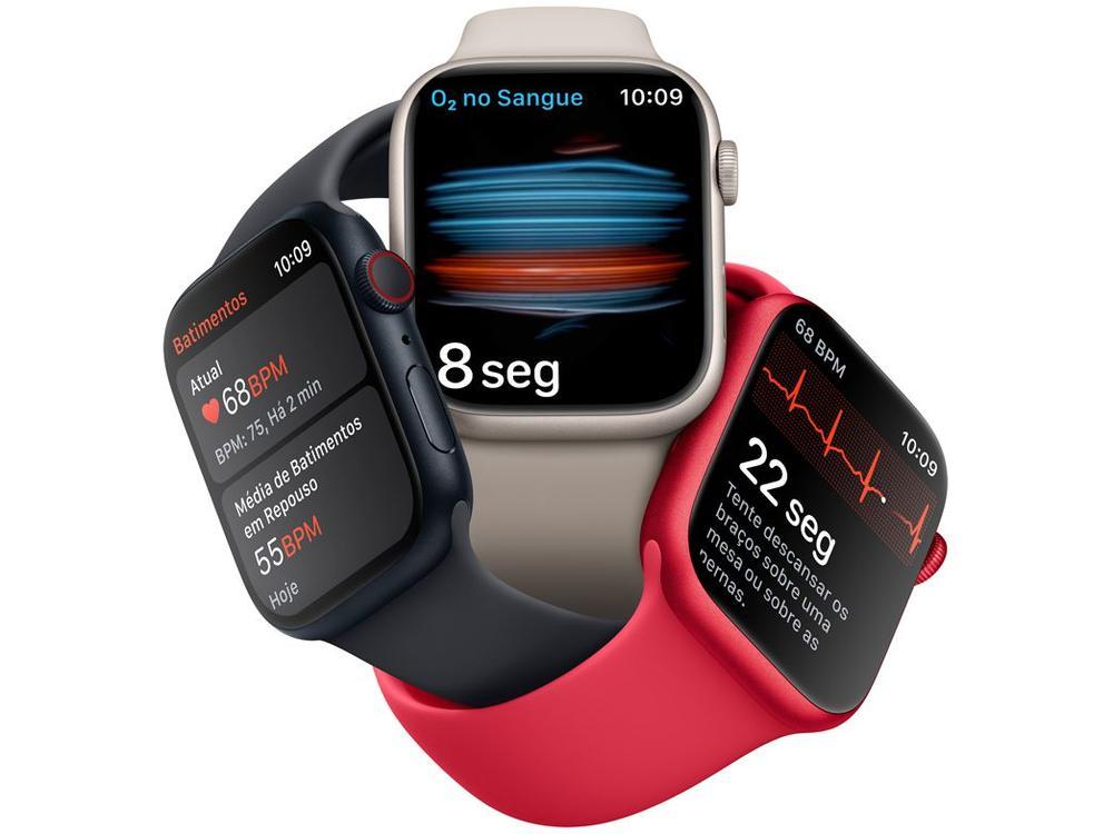 Apple Watch Series 8 45mm GPS + Cellular Caixa Meia-noite Alumínio Pulseira Esportiva - 5