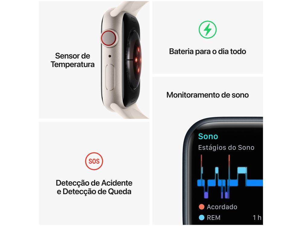 Apple Watch Series 8 45mm GPS + Cellular Caixa Meia-noite Alumínio Pulseira Esportiva - 8