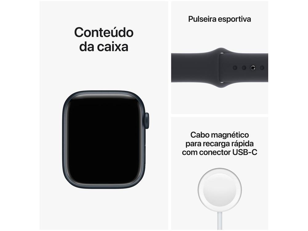 Apple Watch Series 8 45mm GPS + Cellular Caixa Meia-noite Alumínio Pulseira Esportiva - 9
