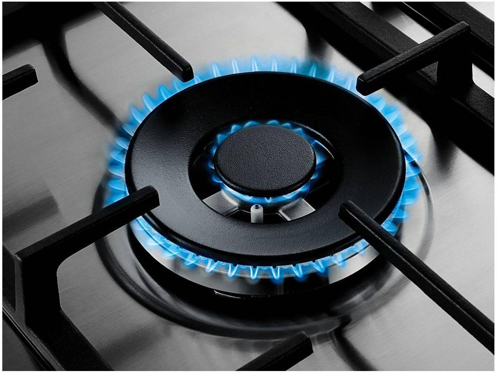Cooktop 5 Bocas a Gás Natural GLP Brastemp Inox Dupla Chama Acendimento Automático com Trempes de Ferro Fundido Gourmand BDK90 - 4