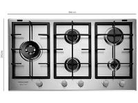 Cooktop 5 Bocas a Gás Natural GLP Brastemp Inox Dupla Chama Acendimento Automático com Trempes de Ferro Fundido Gourmand BDK90 - 5
