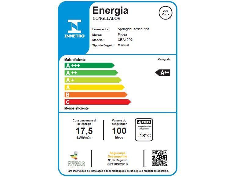 Freezer Industrial Horizontal 1 Porta Midea 100L - 8