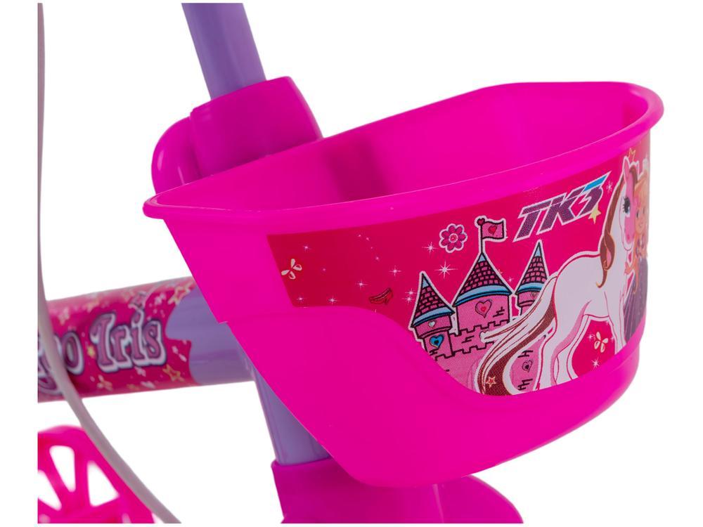 Bicicleta Infantil Aro 12 TK3 Track Arco Íris Lilás e Rosa com Rodinhas - 5