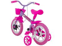 Bicicleta Infantil Aro 12 TK3 Track Arco Íris Lilás e Rosa com Rodinhas - 3