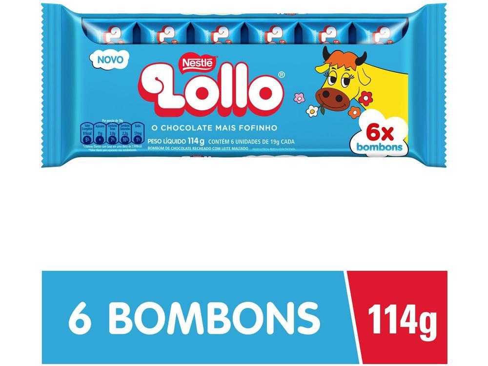 Barra de Chocolate Lollo Flowpack Chocolate Recheado com Leite Maltado 114g com 6 Unidades Nestle - 2